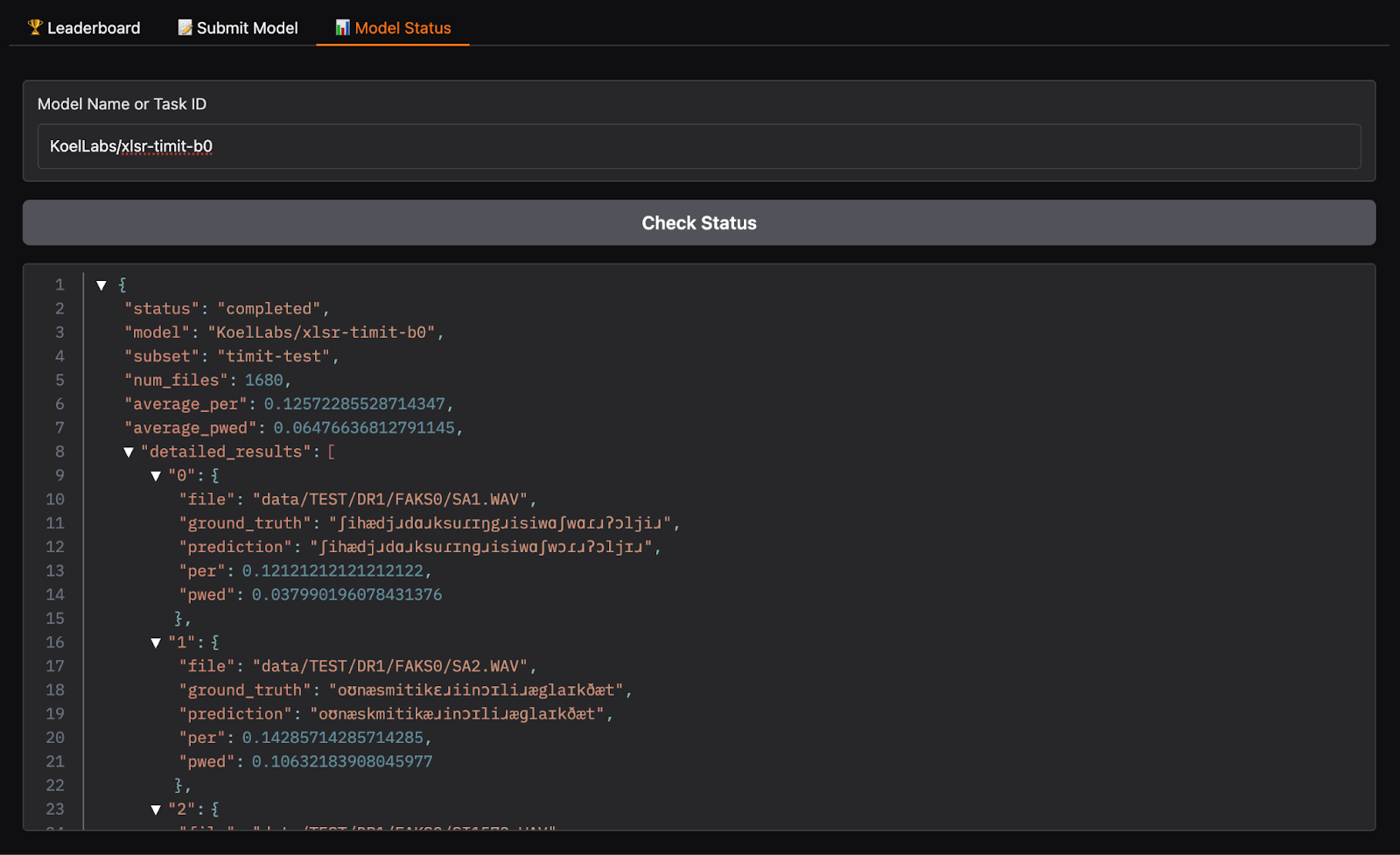 Check status of your model